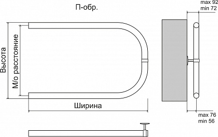 Эконом П-обр AISI 32х2 500х500 Полотенцесушитель  TERMINUS Кострома - фото 3