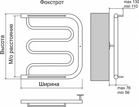 Фокстрот AISI 32х2 500х400 Полотенцесушитель  TERMINUS Кострома - фото 4