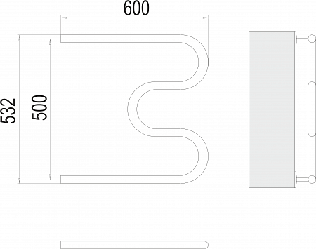М-обр AISI 32х2 500х600 Полотенцесушитель  TERMINUS Кострома - фото 3