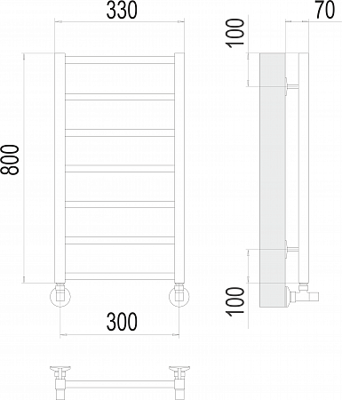 Контур П7 300х800 Полотенцесушитель  TERMINUS Кострома - фото 3