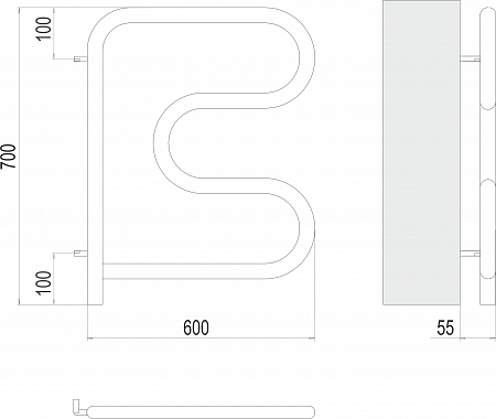 Электро 25 F-обр 600х600 поворотный Полотенцесушитель TERMINUS Кострома - фото 3