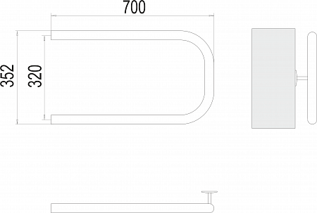 П-обр AISI 32х2 320х700 Полотенцесушитель  TERMINUS Кострома - фото 3