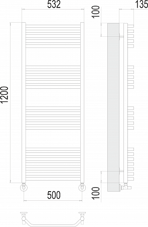 Виктория П22 500х1200 Полотенцесушитель  TERMINUS Кострома - фото 3