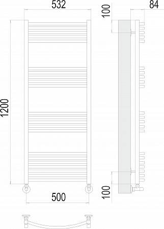 Классик П22 500х1200 Полотенцесушитель  TERMINUS Кострома - фото 3