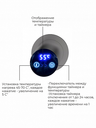 Аккорд П5 500х800 электро Полотенцесушитель TERMINUS Оружейная сталь Кострома - фото 4